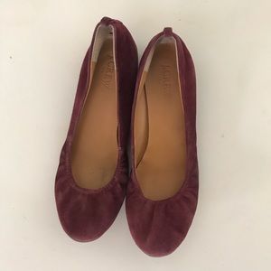 Burgundy J. Crew Flats ✨